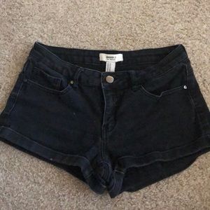 Black jean shorts